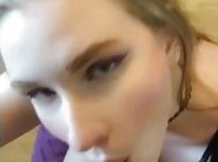 amatör, brudar, avsugning, cumshot, pov, blond