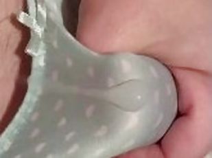 Sissy squirting cum through panties