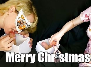 Hot milf opens the gift and wishes the pornhub community a Merry Ch...