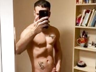 mamada, polla-enorme, gay, paja, a-solas, pelotas, musculada, tatuaje, polla, chupando