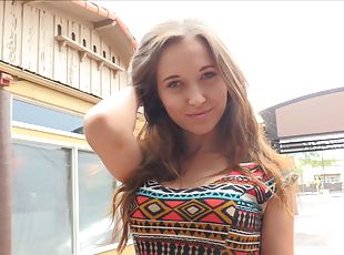 Round-ass teen babe is always ready for to flash with her pussy!