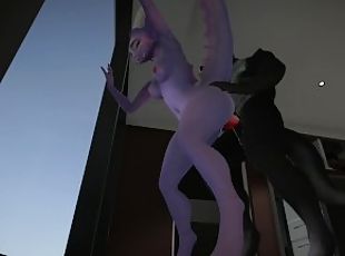 H0rs3 Furry Animation - Furry dragon sex near a huge window in the ...