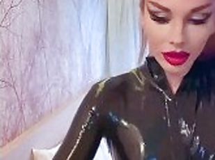 amateur, bdsm, rambut-merah, rambut-kuning, fetish, latex, solo, getah