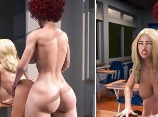 Big tits futanari teacher anal fucking her blonde student in a 3d a...