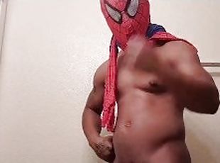 Spidey masterbates in the shower(stroking penis in the suds) sexy c...
