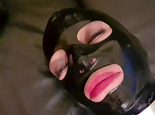 orgasme, hardcore, sort, slave, fetish, latex