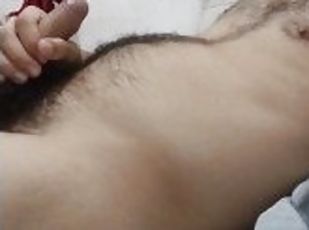 big boy plays with his massive dick, hairy belly , enjoying a lot o...