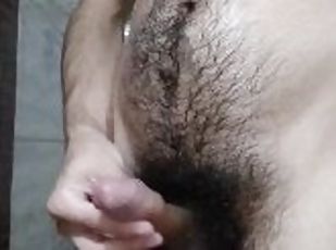 Male self pee in the shower with soap in ass, jack off his monster ...