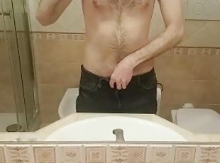 poilue, masturbation, amateur, ejaculation-sur-le-corps, énorme-bite, gay, branlette, secousses, ejaculation, solo