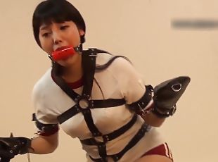 asiatisk, teenager, japans, bdsm, strømper, fetish, bondage, brunette