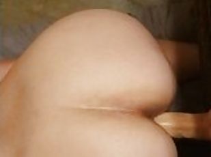 Wife fucks herself no hands dildo