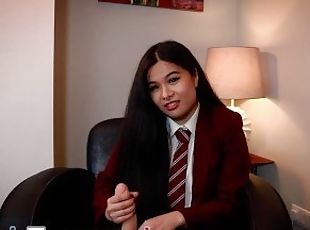 Cute British Asian 18 Year Old in School Uniform Tells You How To W...