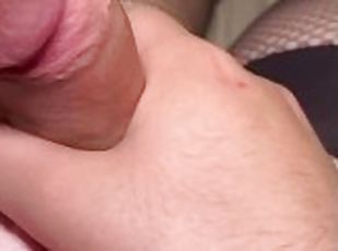 masturbation, amateur, ados, résille, solo, bite