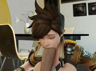 Tracer Lena Oxton Can't Suck So Big Dick but She is try. GCRaw. Ove...