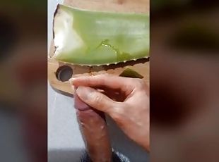 How to masturbate the penis with aloe vera lube gel and ejaculate a...