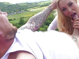 Victoria summers gobbles on a giant cock in nature