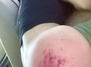 Sloppy deep throat backseat blowjobs with a perfectly spanked ass t...