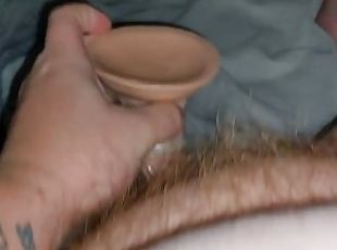 Transman plays with his cock and hole