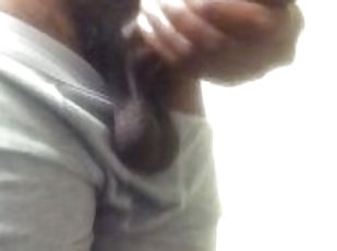 Big dick freak jerks off bbc til he bust a nut all over the place C...