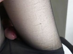 strumpbyxor, fitta-pussy, amatör, cumshot, creampie, pov, sprut, knullande, fetisch, nylon