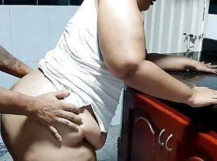 Fucking my neighbor in the kitchen