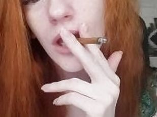 amatör, par, rödhårig, fetisch, ensam, rökning