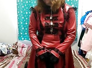 femme-de-ménage, masturbation, amateur, jouet, bdsm, fétiche, latex, solo, bondage