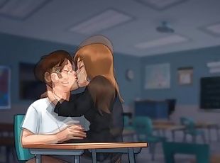 Summertime Saga: French MILF Professor Kisses Her Student On His Ch...