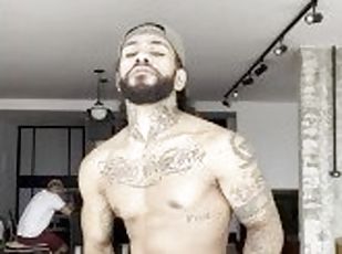 masturbation, énorme-bite, gay, branlette, black, solo, tatouage, bite