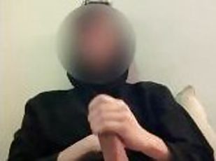 Jerking off my huge teen cock (9