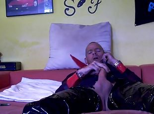 40 minute phone call with the mistress in a new vinyl outfit