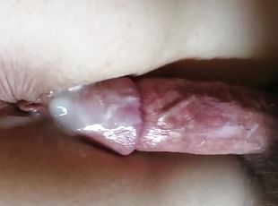 CLOSE-UP CREAMPIE from behind - messy cum shoots all over asshole a...