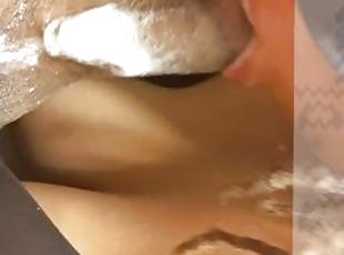 orgasme, blowjob, lege, ebony, deepthroat, svart, svelging, cum, pikk, suging