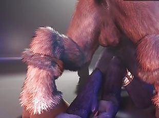 pappa, monster, avsugning, gigantisk-kuk, gay, anime, hentai, 3d, farsan, liten