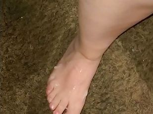 I cum so hard all over Amateur Latina whores sexy feet (cumshot) ??...