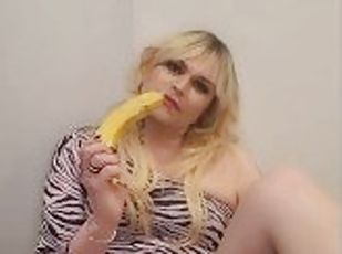 Skylar Lux - Transgender - Desperate for dick, moaning and BANANA FUCKING!
