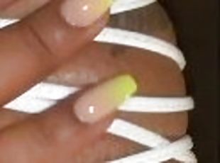 Pretty Neon Toes ???????? Black or White Heels?