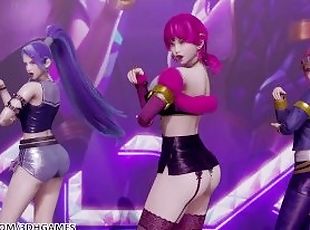 [MMD] Black Pink - How You Like That Hot Naked Dance Ahri Akali Eve...