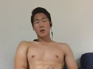 asiatisk, masturbation, amatör, gay, juckande, webbkamera, koreansk