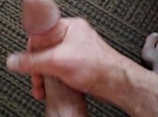 Oiling and stroking my beautiful white cock