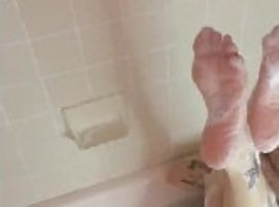 Washing my cute little feet