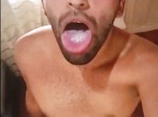 I was so horny after working out ???? and I needed to release my cum load and swallow it ????