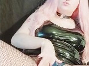 Egirl Slut in Latex Dress Solo Masturbation Video Teaser (Full Vide...