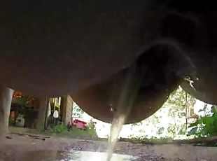 Fat girl peeing on security camera outside wet hairy pussy pissing ...