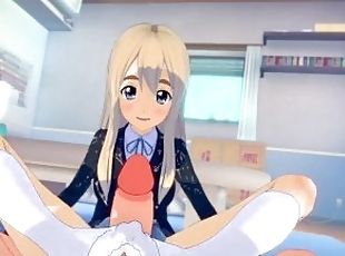 amateur, ados, pieds, point-de-vue, blonde, anime, hentai