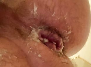 Close up anal after being plugged all day long