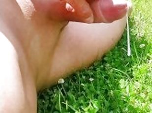 Jerking off in the meadow