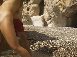 LITERAL SEX ON THE BEACH! CUM SHOT ON THE TITS TO FINISH!