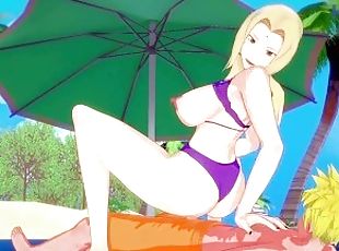 arsch, groß-titten, babe, creampie, strand, anime, hentai, 3d, titten, hintern