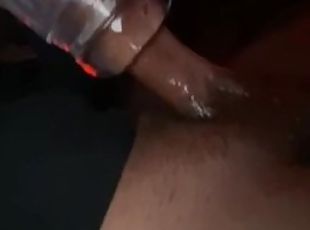 Big dick male stroking his dick and edging on his flesh light